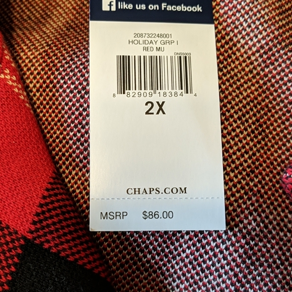 Women's Chaps Asymmetrical-Zip Plaid Vest 2X- Red - Picture 7 of 8